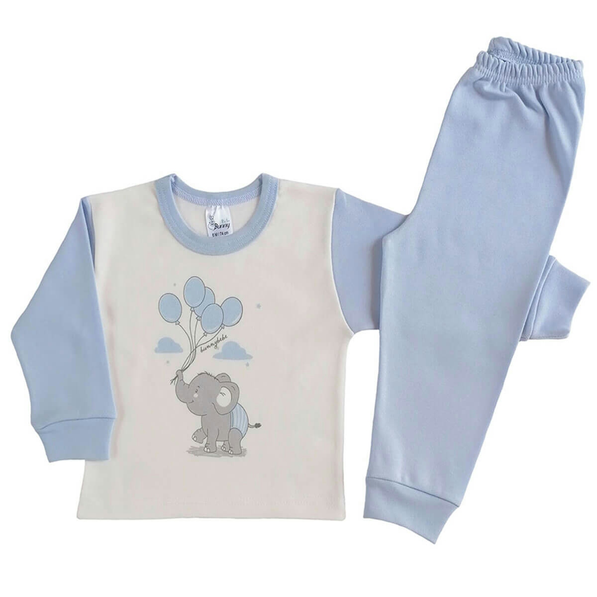 BUNNY BEBE Βρεφικές Πιτζάμες Για Αγόρι Elephant Blue